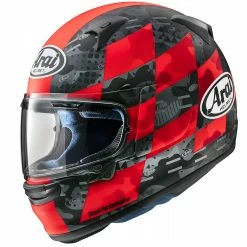 Budget 👏 Fiber Arai Profile V Patch Helmet Red 🛒